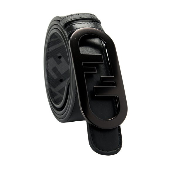 Fendi Men's Leather Reversible Fendi O’Lock Stud Fastening Logo Print Belt - Picture 1 of 4